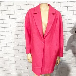 Hobbs‎ London Pink Wool Blend Notched Lapel Overcoat Jacket Womens Size US 10